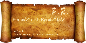 Porpáczi Renátó névjegykártya